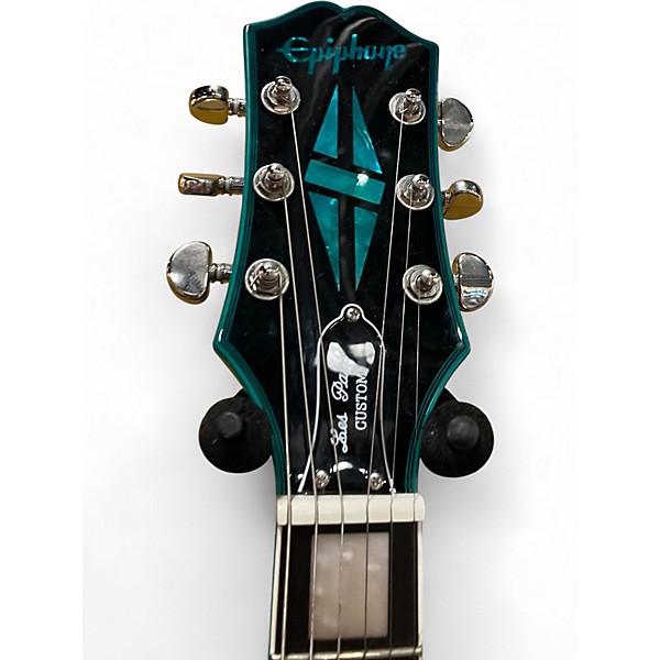Used Epiphone Les Paul Custom Widow Turquoise Solid Body Electric Guitar