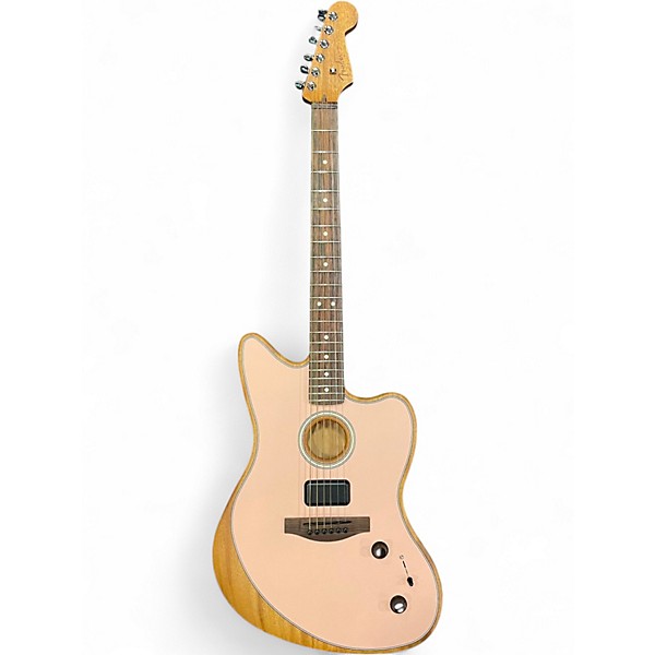 Used Fender Acoustasonic Player Jazzmaster Shell Pink Solid Body Electric Guitar