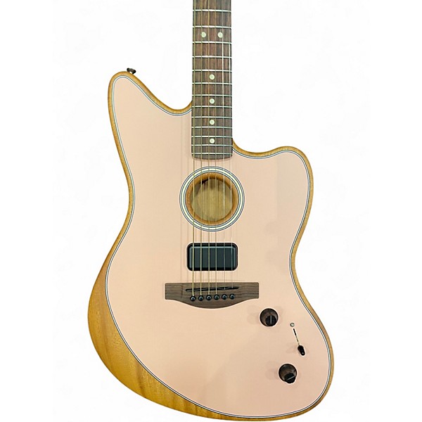 Used Fender Acoustasonic Player Jazzmaster Shell Pink Solid Body Electric Guitar