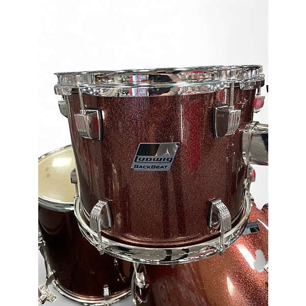 Used Ludwig 5 Piece 5 Piece Backbeat Wine Red Drum Kit