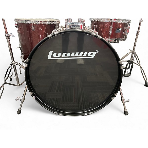 Used Ludwig 5 Piece 5 Piece Backbeat Wine Red Drum Kit