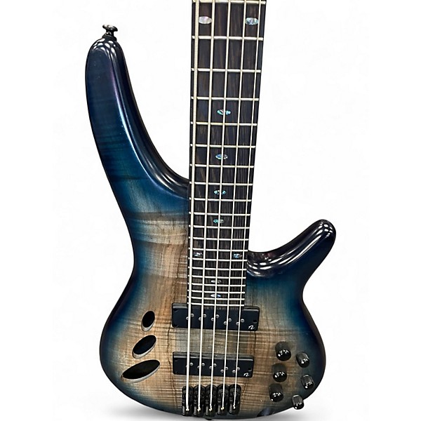 Used Ibanez SRD905 Blue Electric Bass Guitar