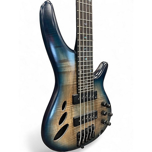 Used Ibanez SRD905 Blue Electric Bass Guitar