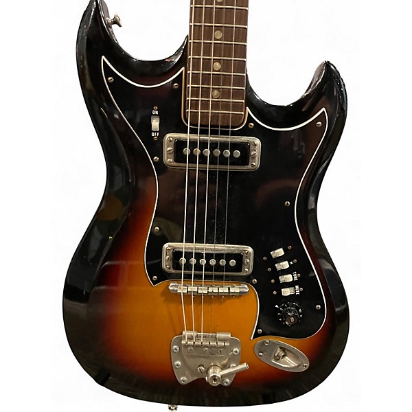 Vintage 1970s Hagstrom II 2 Color Sunburst Solid Body Electric Guitar
