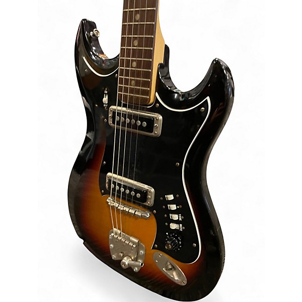 Vintage 1970s Hagstrom II 2 Color Sunburst Solid Body Electric Guitar