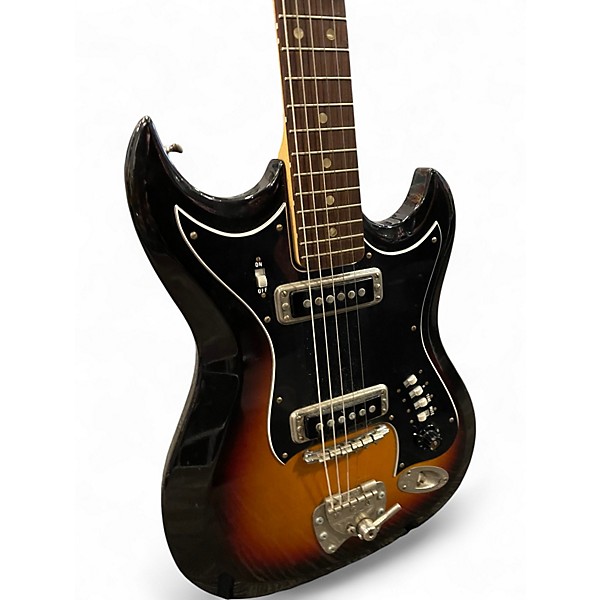 Vintage 1970s Hagstrom II 2 Color Sunburst Solid Body Electric Guitar