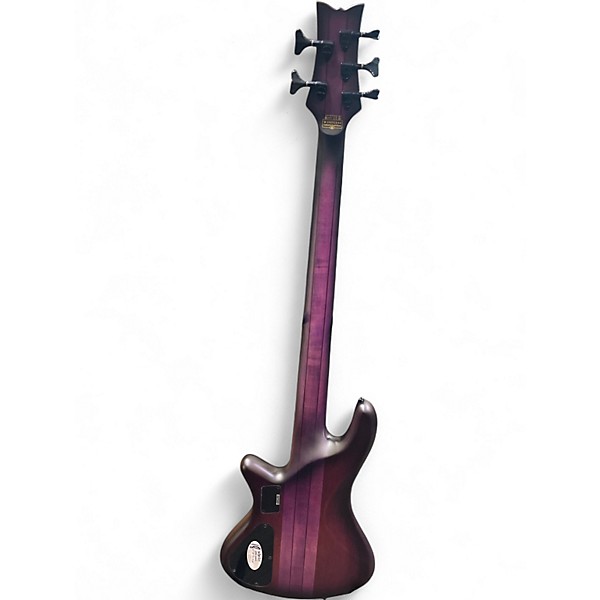 Used Schecter Guitar Research Stiletto Studio 5 String Purple Electric Bass Guitar
