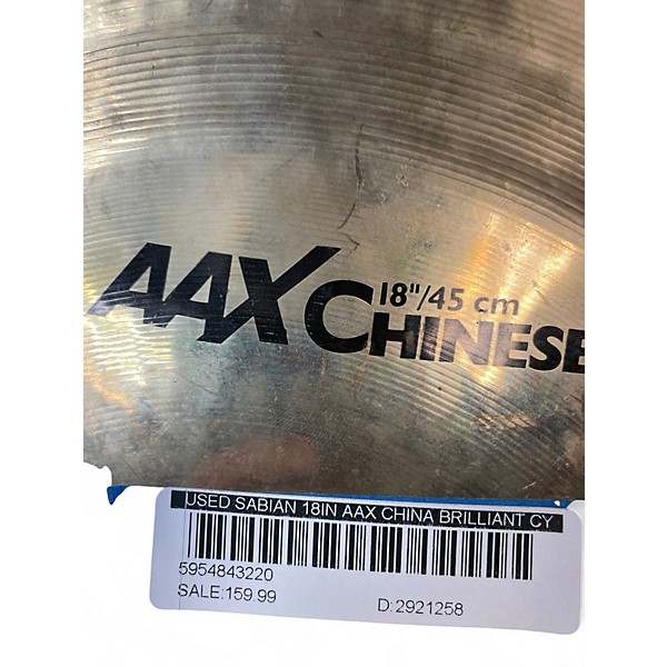 Used SABIAN 18in AAX China Brilliant Cymbal