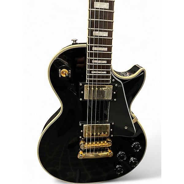 Used Epiphone LP CUSTOM Black and White Solid Body Electric Guitar