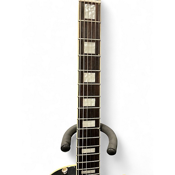 Used Epiphone LP CUSTOM Black and White Solid Body Electric Guitar