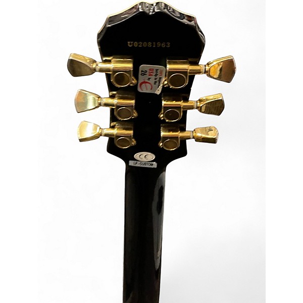 Used Epiphone LP CUSTOM Black and White Solid Body Electric Guitar