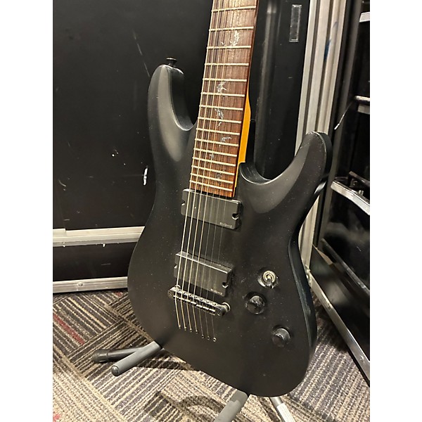 Used Schecter Guitar Research Damien 7 String Black Solid Body Electric Guitar