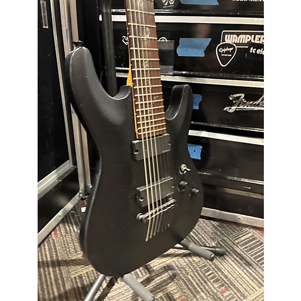 Used Schecter Guitar Research Damien 7 String Black Solid Body Electric Guitar