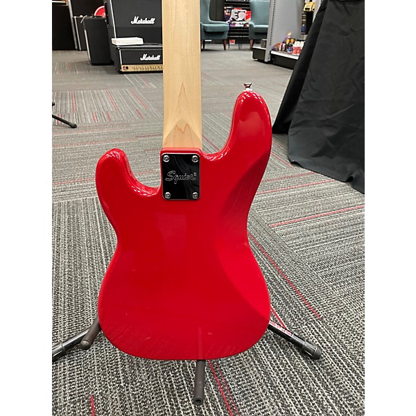 Used Squier Mini P Bass Dakota Red Electric Bass Guitar