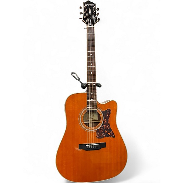 Used Epiphone DR500MCE Masterbuilt Vintage Natural Acoustic Electric Guitar