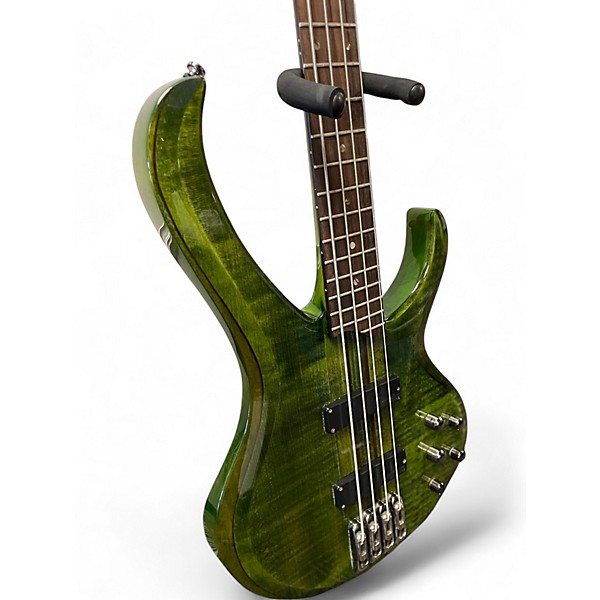 Used Ibanez BTB570FM Trans Green Electric Bass Guitar