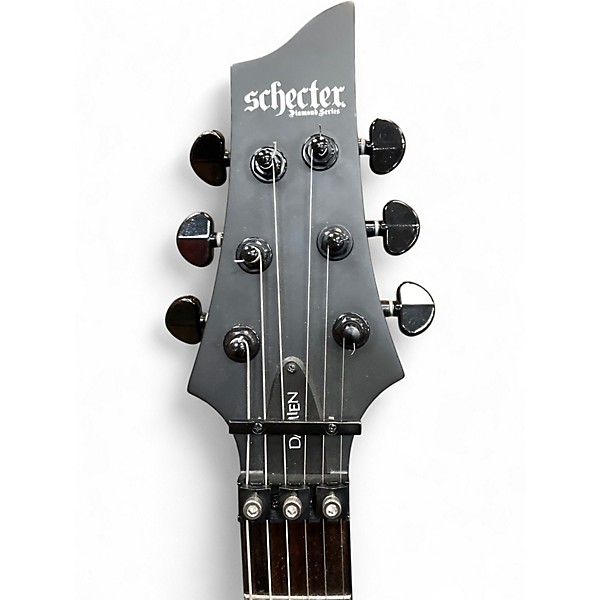 Used Schecter Guitar Research Damien 6 FR Black Solid Body Electric Guitar