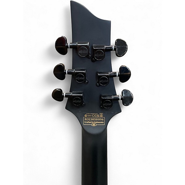 Used Schecter Guitar Research Damien 6 FR Black Solid Body Electric Guitar