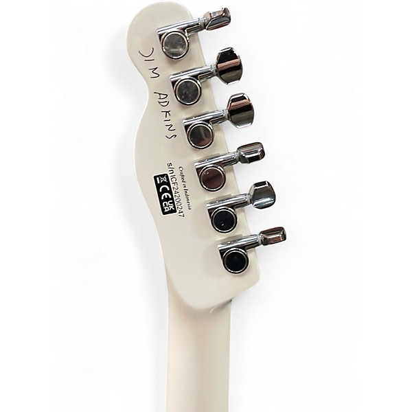 Used Fender JA90 Jim Adkins Thinline Telecaster Arctic White Hollow Body Electric Guitar