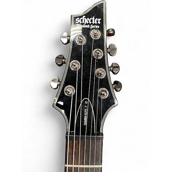Used Schecter Guitar Research Damien Elite 7 Red Burst Solid Body Electric Guitar