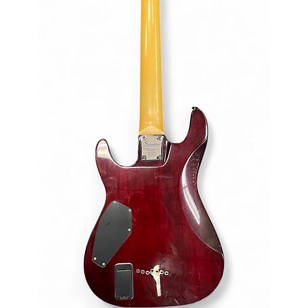 Used Schecter Guitar Research Damien Elite 7 Red Burst Solid Body Electric Guitar