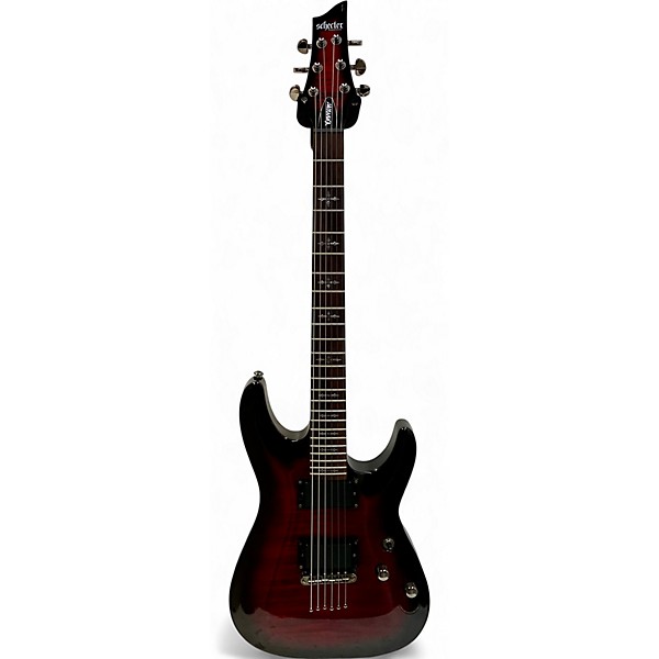 Used Schecter Guitar Research Demon 6 Trans Red Solid Body Electric Guitar