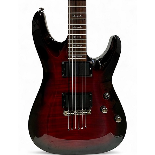 Used Schecter Guitar Research Demon 6 Trans Red Solid Body Electric Guitar