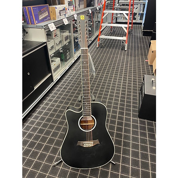 Used Vangoa VGE122L Flat Black Acoustic Electric Guitar