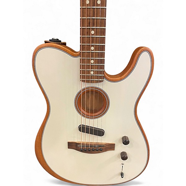 Used Fender Acoustasonic Player Telecaster WHITE Acoustic Electric Guitar