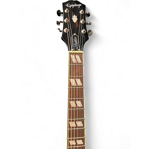 Used Epiphone Hummingbird Studio Black and Silver Acoustic Electric Guitar