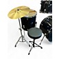 Used Ludwig 5 Piece BackBeat 5-Piece Drum Set With Hardware and Cymbals Black SPARKLE Drum Kit