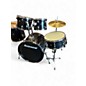 Used Ludwig 5 Piece BackBeat 5-Piece Drum Set With Hardware and Cymbals Black SPARKLE Drum Kit