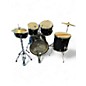 Used Ludwig 5 Piece BackBeat 5-Piece Drum Set With Hardware and Cymbals Black SPARKLE Drum Kit