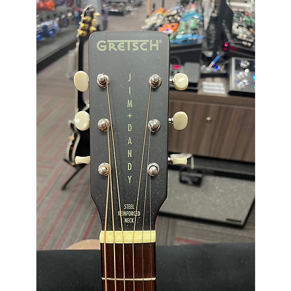 Used Gretsch Guitars Jim Dandy Deltoluxe Parlor Black Top Acoustic Electric Guitar