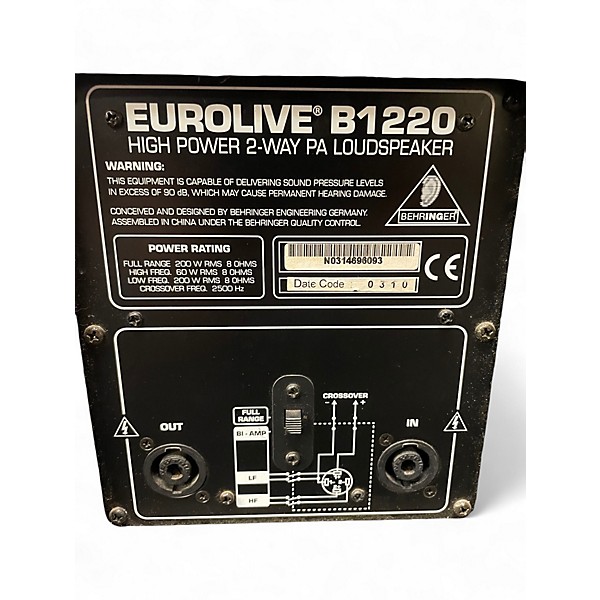 Used Behringer Eurolive B1220 Unpowered Speaker