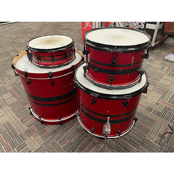 Used Spaun 4 Piece Custom Series Red Sparkle Drum Kit