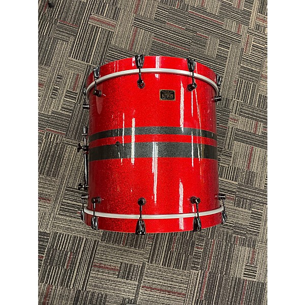 Used Spaun 4 Piece Custom Series Red Sparkle Drum Kit