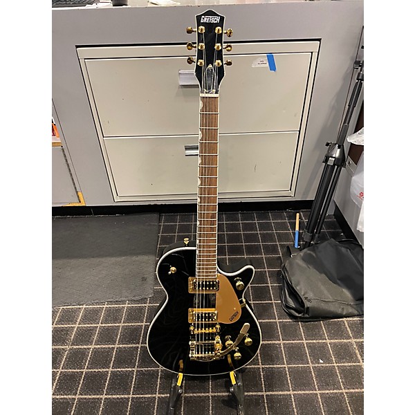 Used 2023 Gretsch Guitars G5235T Black and Gold Solid Body Electric Guitar