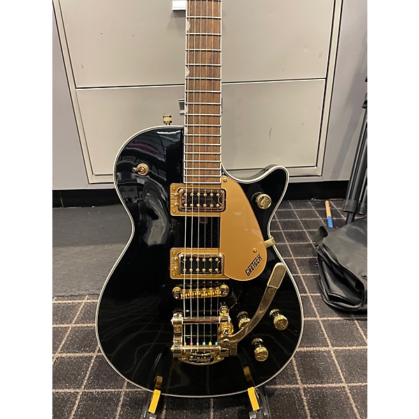 Used 2023 Gretsch Guitars G5235T Black and Gold Solid Body Electric Guitar