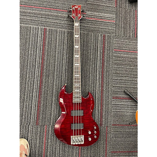 Used ESP LTD Viper 404 Trans Red Electric Bass Guitar