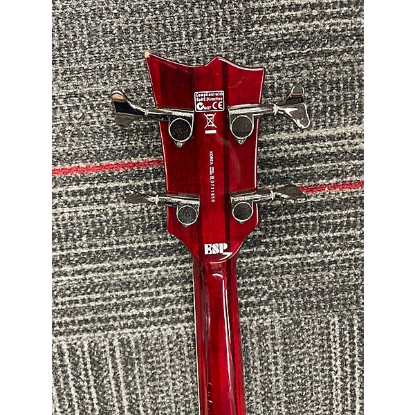 Used ESP LTD Viper 404 Trans Red Electric Bass Guitar
