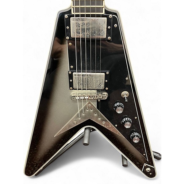 Used Epiphone Brent Hinds Flying V Custom Silverburst Solid Body Electric Guitar