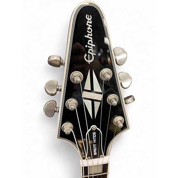 Used Epiphone Brent Hinds Flying V Custom Silverburst Solid Body Electric Guitar