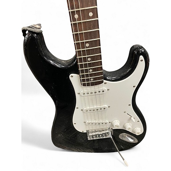 Used Starcaster by Fender Stratocaster Black Solid Body Electric Guitar