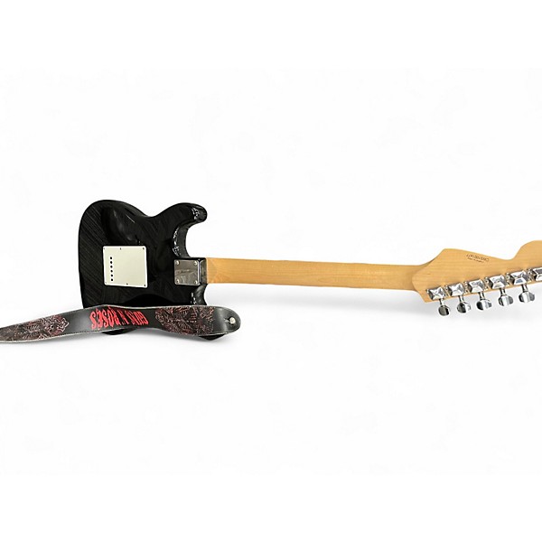 Used Starcaster by Fender Stratocaster Black Solid Body Electric Guitar