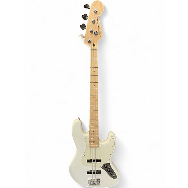 Used Squier Affinity Jazz Bass White Electric Bass Guitar