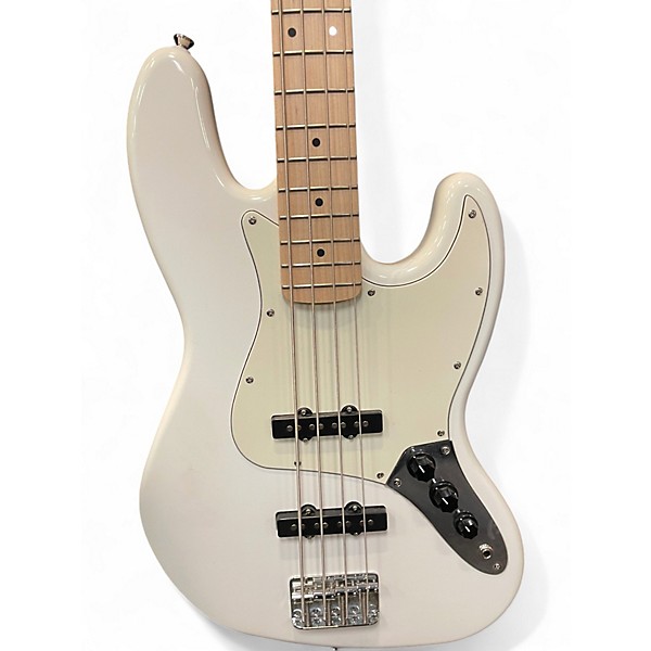 Used Squier Affinity Jazz Bass White Electric Bass Guitar