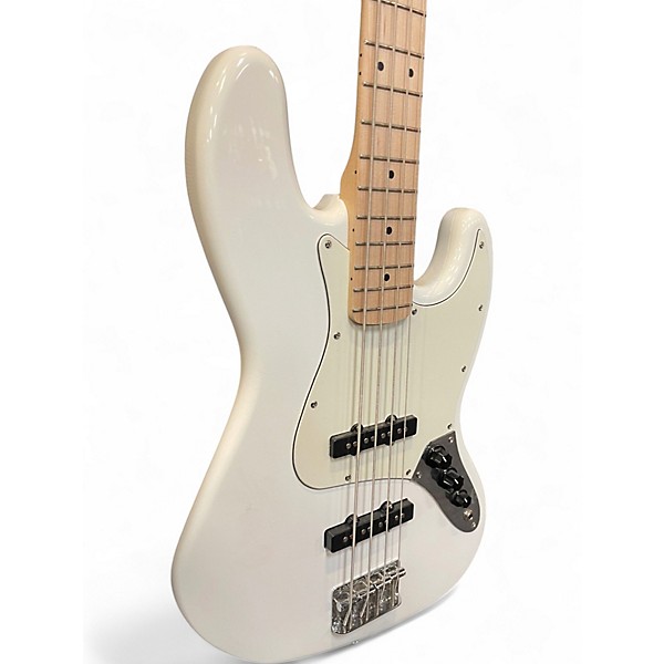 Used Squier Affinity Jazz Bass White Electric Bass Guitar