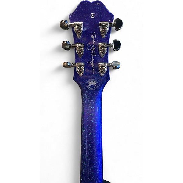 Used 2020 Epiphone Tommy Thayer Les Paul Standard Electric Blue Silver Sparkle Solid Body Electric Guitar