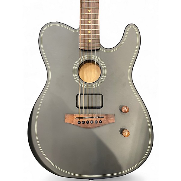 Used Fender Acoustasonic Player Telecaster Black Acoustic Electric Guitar
